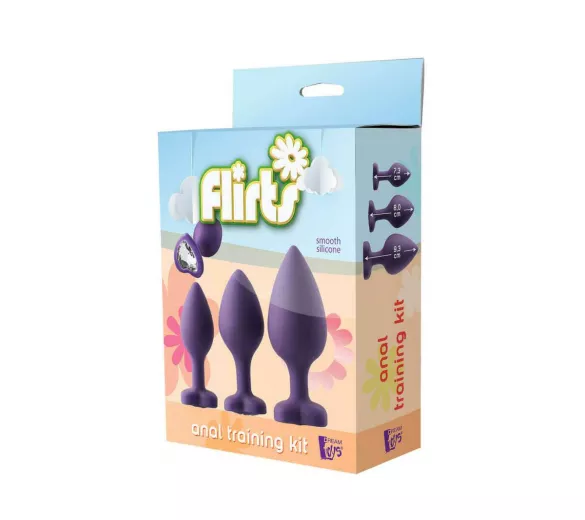 Flirts anal training kit - anál dildó szett, 3db, lila