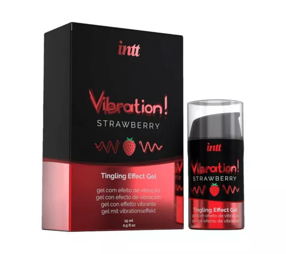 Intt Vibration! - folyékony vibrátor, eper, 15ml