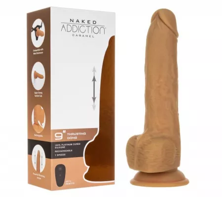 Naked Addiction Thrusting rádiós vibrátor, sötét, 23cm