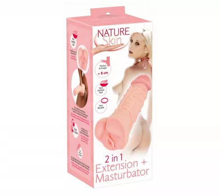 Nature Skin 2in1 - műpunci és péniszköpeny, natúr