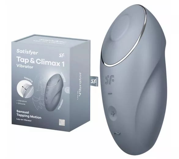 Satisfyer Tap & Climax 1 - 2in1 vibrátor és csiklóizgató, kék